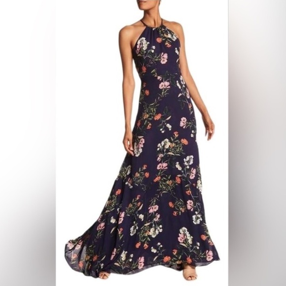 Parker NY floral chiffon formal maxi dress XS - Picture 2 of 12